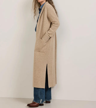 Women's Lambswool Duster Sweater Tan Mix