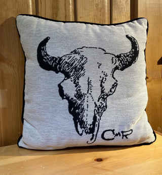 Charles M. Russell Buffalo Skull Tapestry Pillow