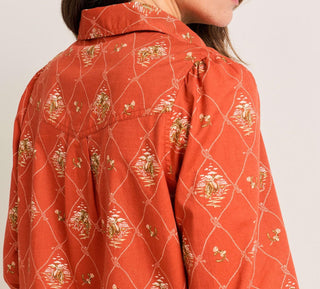 Women's Winona Puff Sleeve Shirt Adobe Lattice