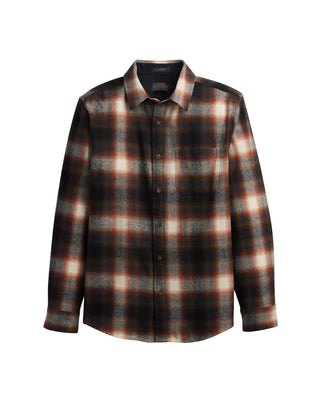 Men's Lodge Shirt Brown Slate Ombre Plaid
