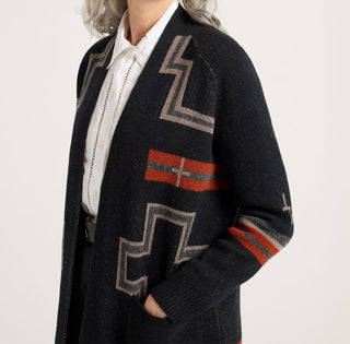 Lambswool Duster Sweater Black/Red San Miguel