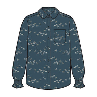 Zoe Drapey Blouse Teal Wild Horses