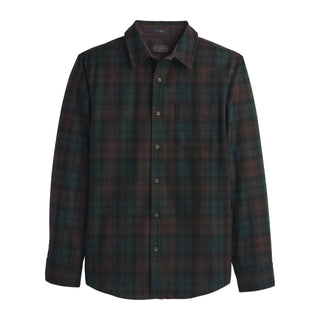 Men's Lodge Shirt Brown Watch Tartan