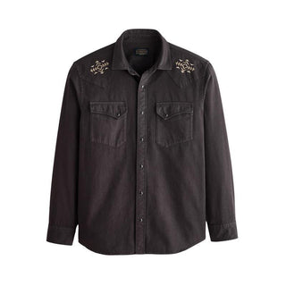 Chandler Embroidered Denim Shirt Black