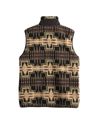 Men's Tahuya Range Fleece Vest Black Tan Harding
