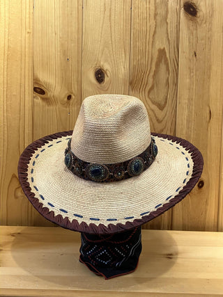 Western Rose Palm Leaf Hat 9742