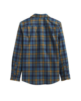 Men's Lodge Shirt Teal Blue Plaid
