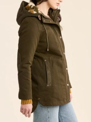 Cedar Creek Canvas Cord Trim Parka Dark Olive