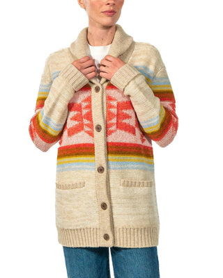 Heritage Cardigan Tan And Orange Multi