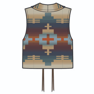 Women's Dakota Western Wool Vest Shiprock Blue