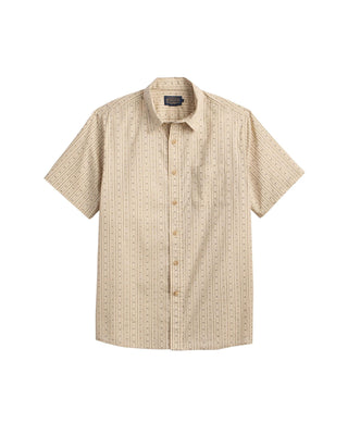 Men's Shoreline Short Sleeve Shirt Harding Stripe Ecru