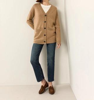 Women's Relaxed Merino Cardigan Camel