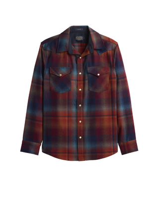 Men's Canyon Shirt Maroon Teal