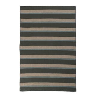 Easy Care Wool Twin Blanket Olive Stripe Twin Or Full/Queen