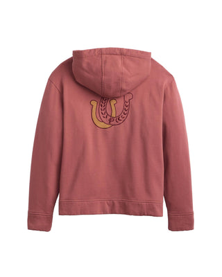 Women's Zip Hoodie Dark Rose With Horse Shoe Graphics