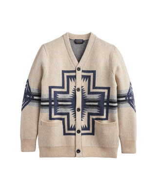 Men's Harding Lambswool Cardigan Oatmeal