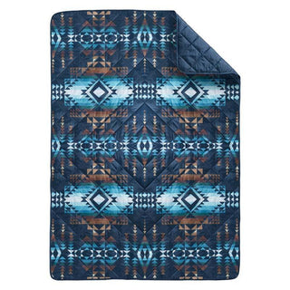 Recycled Poly Packable Throw Pilot Rock Navy