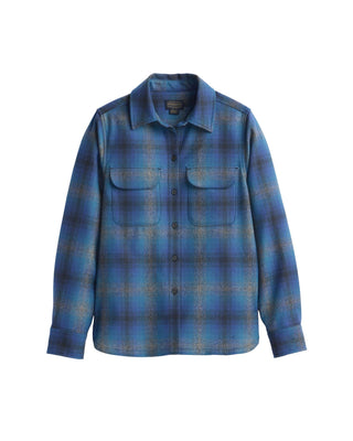 Women's Board Shirt Turquoise/Blue Ombre Plaid