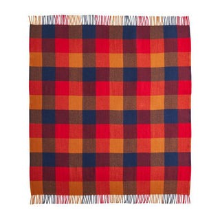 Eco-Wise Washable Wool Throw Copper/Red Plaid