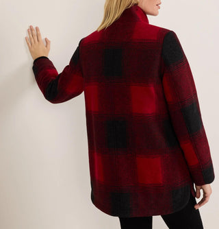 Women's Fireside Fleece Lumber Jill Coat Red Ombre