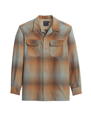 Men's Board Shirt Tan/Orange Ombre Plaid