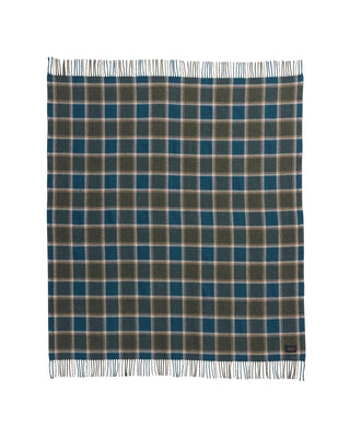 Washable Eco-Wise Throw Olive/Sea Blue Check
