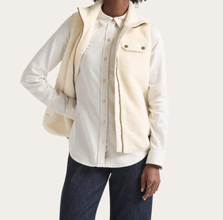 Laurel Zip-front Berber Vest Bone