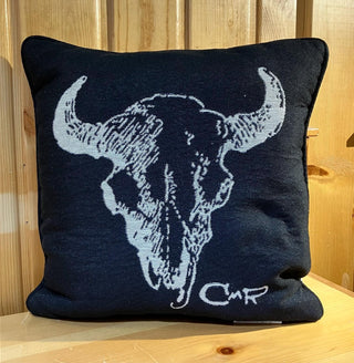 Charles M. Russell Buffalo Skull Tapestry Pillow
