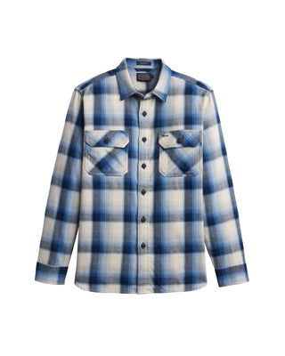 Men's Burnside Flannel Shirt Blue Ecru Plaid