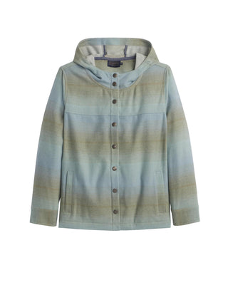 Trailside Wool Hoodie Teal Tan Ombre