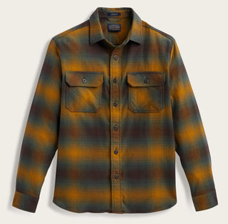 Burnside Flannel Shirt Light Olive/Forest/Brown Plaid