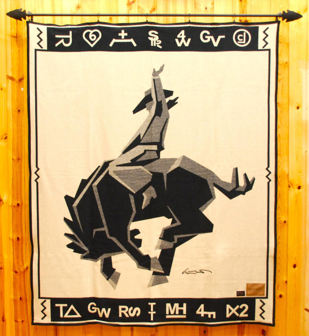 Jack Knife Blanket Beige by Artist Ed Mell