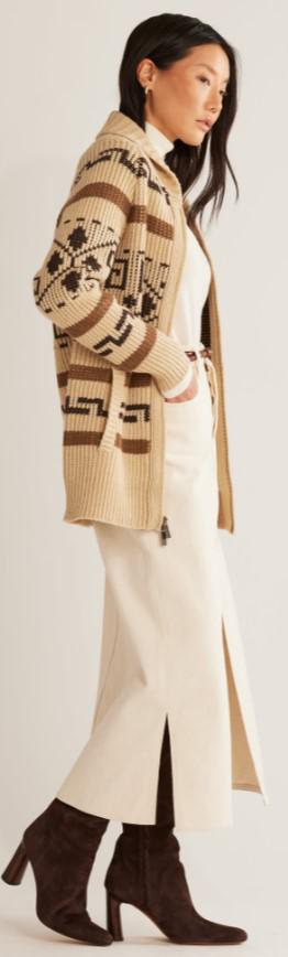 Woman's Westerley Long Sweater Tan/Brown