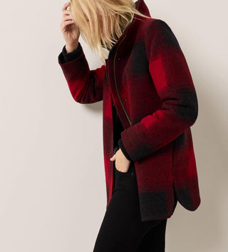 Women's Fireside Fleece Lumber Jill Coat Red Ombre