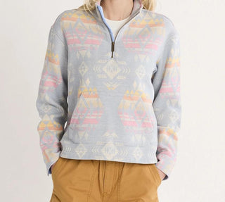 Half Zip Chamois Pullover Blue Agate Beach