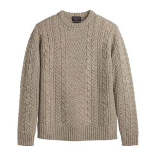 Wool Fisherman Sweater Wheat Mix