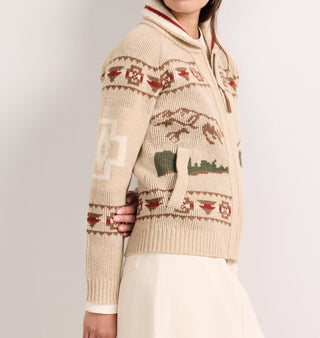 Women's Alpine Lambswool Zip-up Cardigan Oatmeal Heather