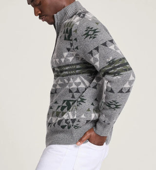 1/4 Zip Lambswool Sweater Autumn Birch Grey