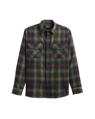 Men's Burnside Flannel Shirt Green Multi Plaid