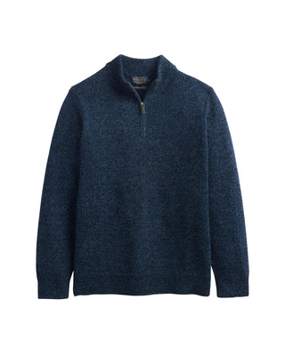 Men's Wool 1/4 Zip Sweater Indigo Heather