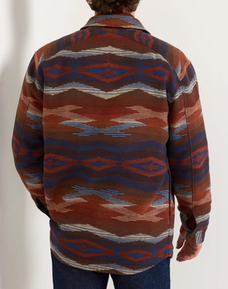 Men's Quilted Chamois Shirt Jacket Crown Point Blue And Red