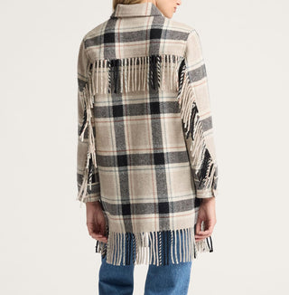 Jolene Fringe Wool Jacket Tan Mix Black Multi