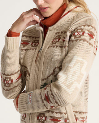 Alpine Lambswool Zip-up Cardigan Oatmeal Heather