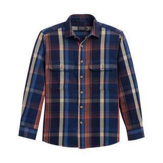 Arcadia Cotton Flannel Shirt Navy Multi Plaid